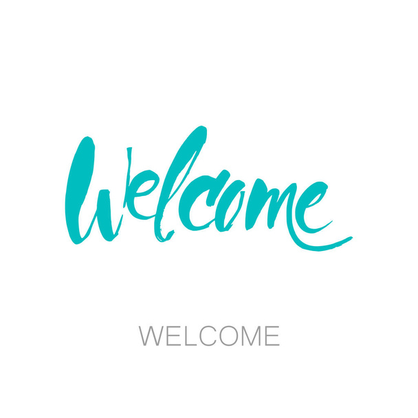 welcome lettering template - Wektor, obraz