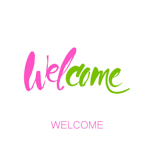 welcome lettering template - Wektor, obraz