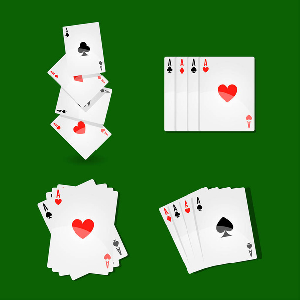 Aces card combination - Vektör, Görsel