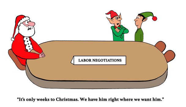 Negoziazione di lavoro con Babbo Natale
 - Foto, immagini