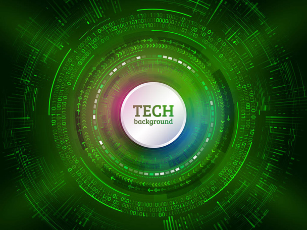 Abstract technology communication on the green background. - Vector, Image