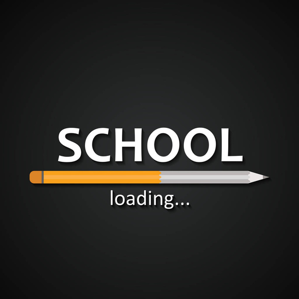 School loading bar with pencil  - funny school pencil inscription template background - Vector, Image