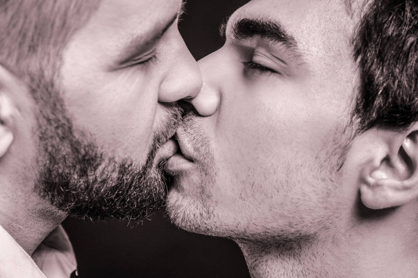 Kissing gay couple - Photo, image