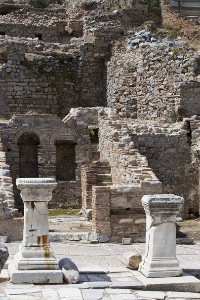 The ruins of the ancient antique city of Ephesus - 写真・画像