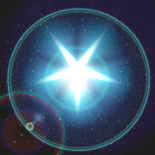Ontwerp van de blauwe kleur van de vector met een ster - Vector, afbeelding