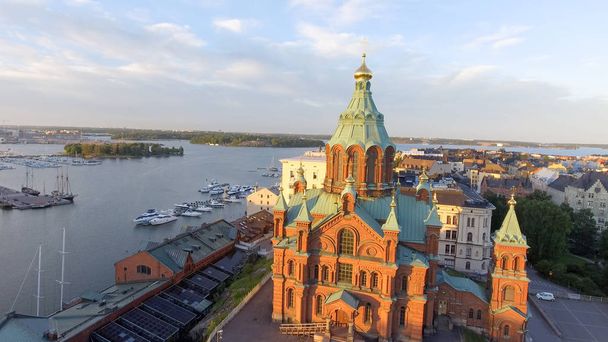 Uspenski Cathedral in Helsinki, aerial view - Photo, Image