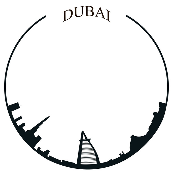 Изолированные горизонт Дубая - Вектор,изображение