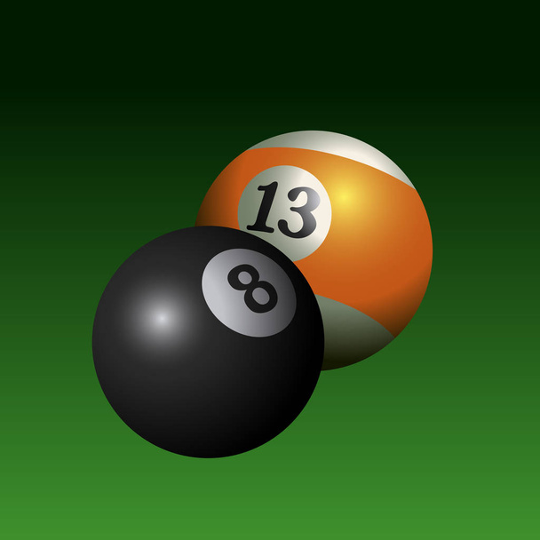 Pair of billiard balls - Vector, imagen