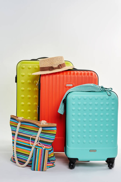 Beach accessories and suitcases. - Photo, Image