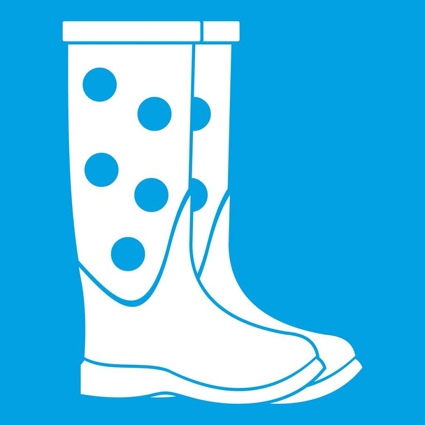 Rubber boots icon white - Vektor, obrázek