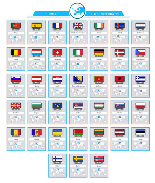 Europe info cards - Photo, Image