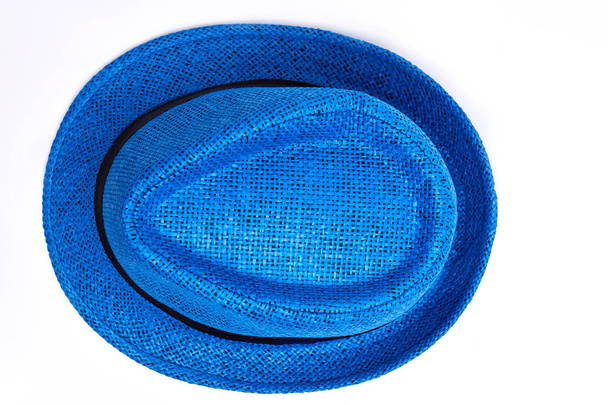 Chapeau unisexe bleu, vue de dessus
. - Photo, image