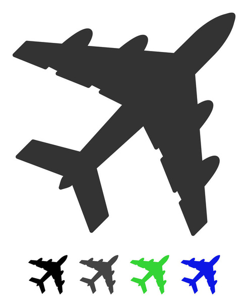 Плоская икона бомбардировщика
 - Вектор,изображение