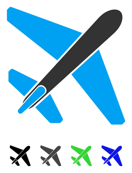 Jet samolot ikona płaski - Wektor, obraz