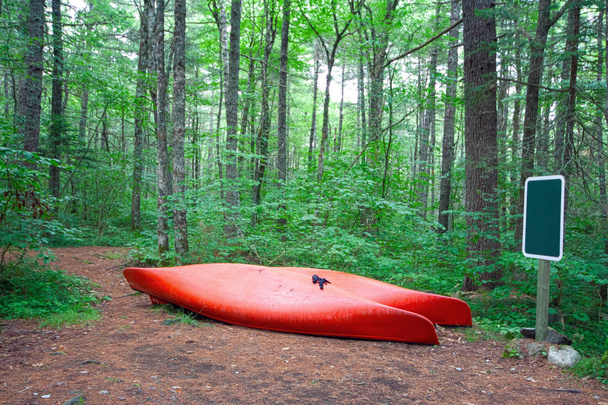twee rode kano's of kajaks  - Foto, afbeelding