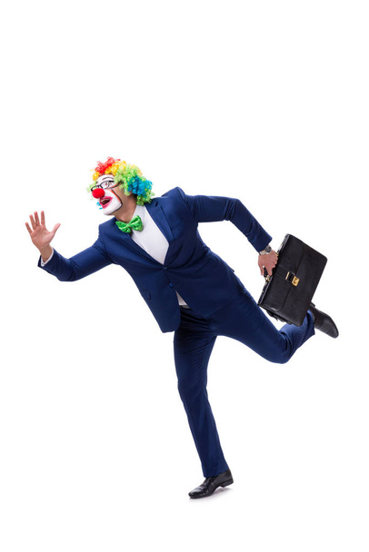 Legrační klaun obchodník izolované na bílém pozadí - Fotografie, Obrázek
