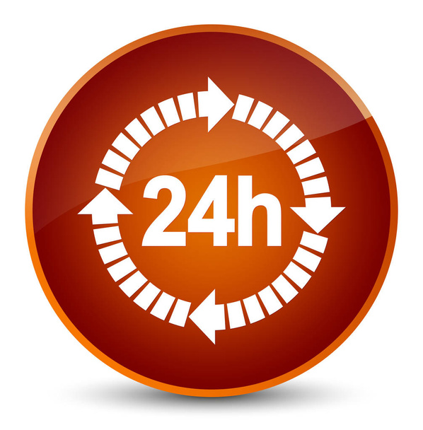 24 horas ícone de entrega elegante botão redondo marrom
 - Foto, Imagem