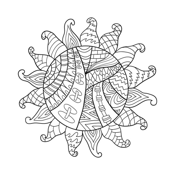 Simbolo del vettore solare di Zentangle. Sole tribale doodle ornamento
. - Vettoriali, immagini