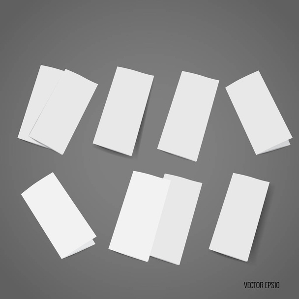 Tríptico, papel de plantilla blanco. Ilustración vectorial
 - Vector, imagen