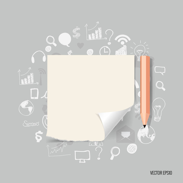 Blank note papers, ready for your message. Vector illustration - Vector, afbeelding