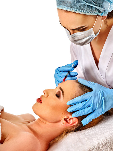 Dermal fillers of woman in spa salon with beautician. - Photo, Image