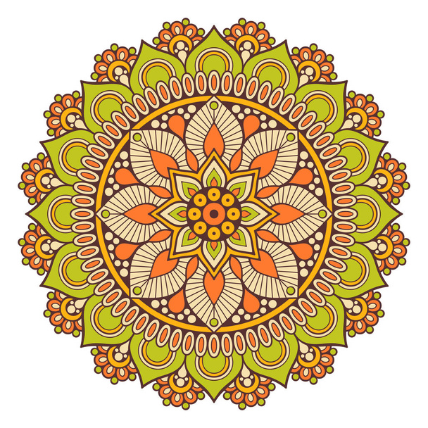 Flower Mandala. Vintage decorative elements. Oriental pattern, vector illustration. Islam, Arabic, Indian, moroccan,spain, turkish, pakistan, chinese, mystic, ottoman motifs. Coloring book page - Vektör, Görsel
