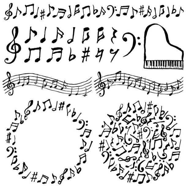 Set of music notes. - Vector, Image