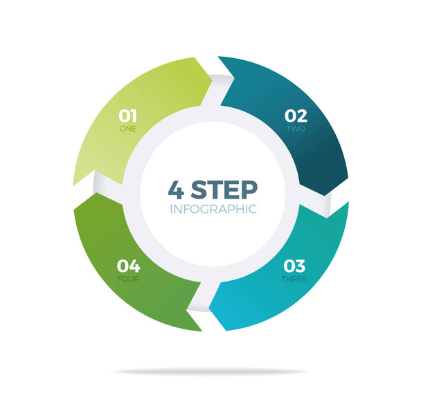 4 つのステップ サークル インフォ グラフィック - ベクター画像