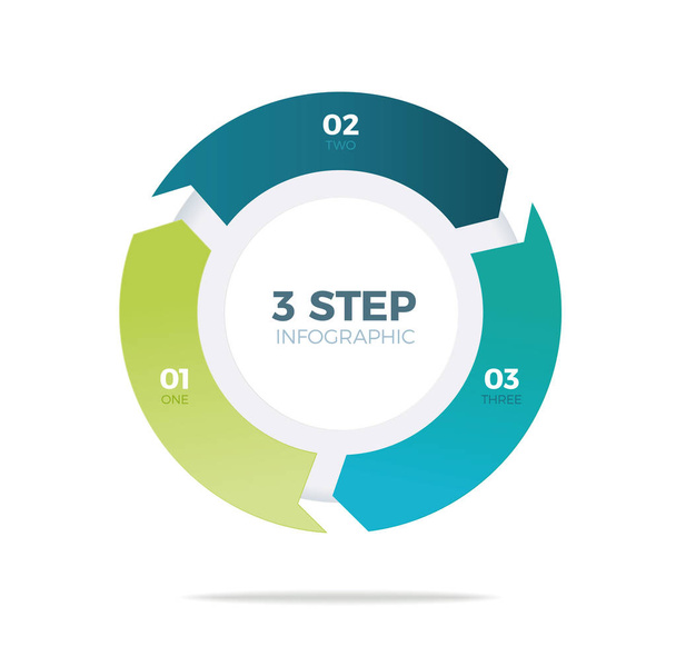 Tres pasos círculo infografía
 - Vector, imagen