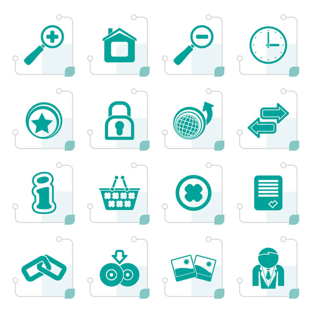 Stylized Web Site and Internet icons - Vector, Image