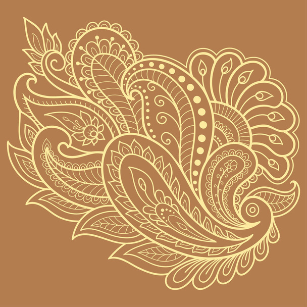 Plantilla de flor de tatuaje de henna. Estilo Mehndi. Conjunto de patrones ornamentales en el estilo oriental
. - Vector, imagen