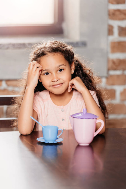 african american girl at tea party - Photo, Image