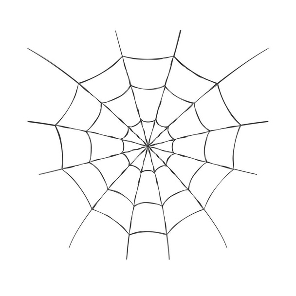 Vektör örümcek ağı. Cadılar Bayramı tasarım veya t-shirt için örümcek ağı yazdırın. Beyaz arka plan üzerinde izole. - Vektör, Görsel
