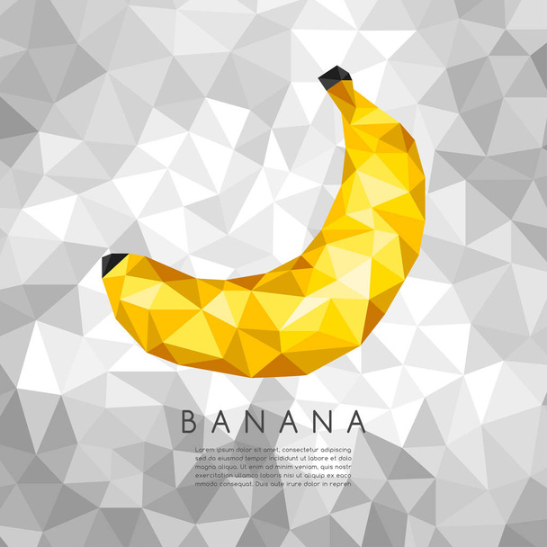 Polygonal Banana : Vector Illustration - Vektör, Görsel