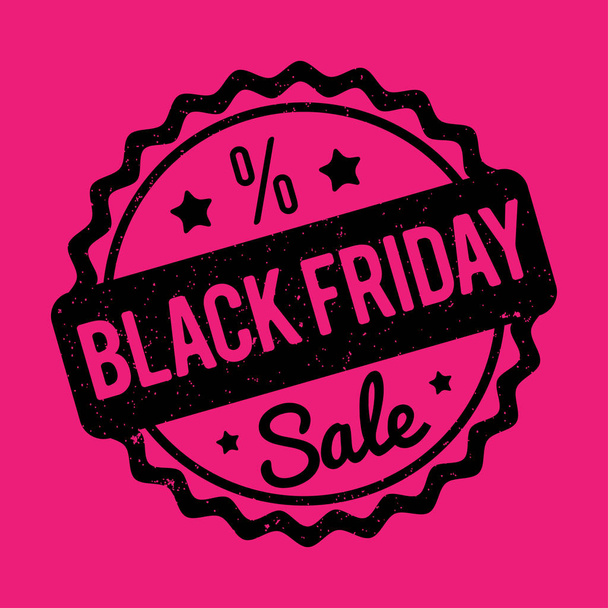 Black Friday rubber stamp black on a pink background. - Vettoriali, immagini