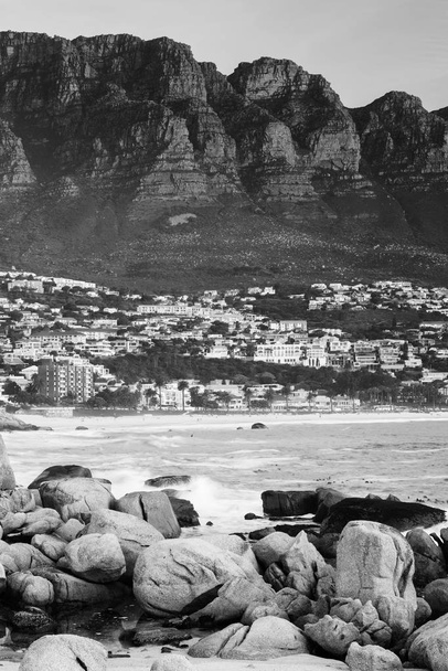 Camps Bay At Sunset Black And White - Photo, Image