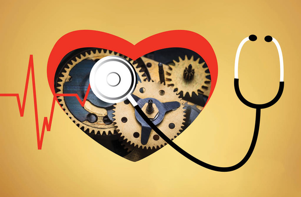 Heartbeat lijn hart Cardio - Foto, afbeelding