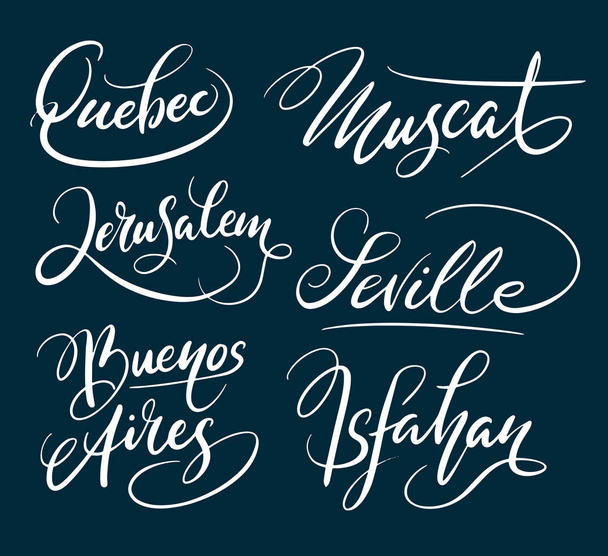 Québec et Séville typographie manuscrite
. - Vecteur, image