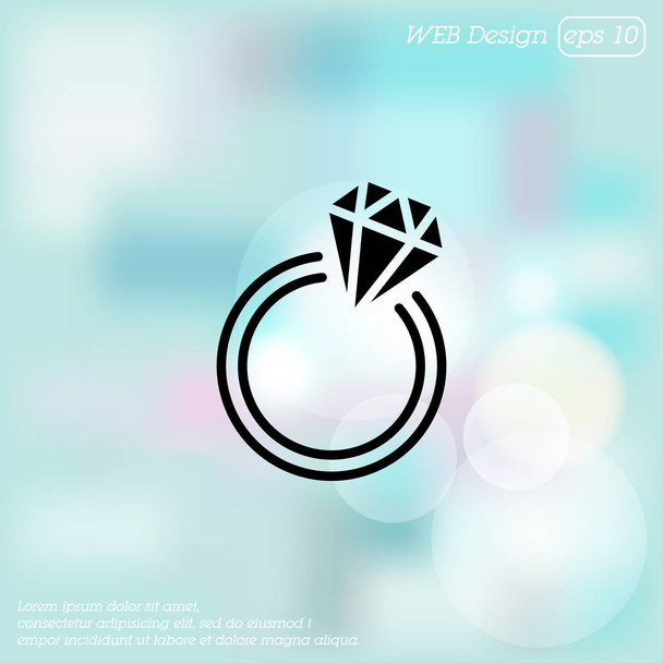 ícone anel de diamante  - Vetor, Imagem