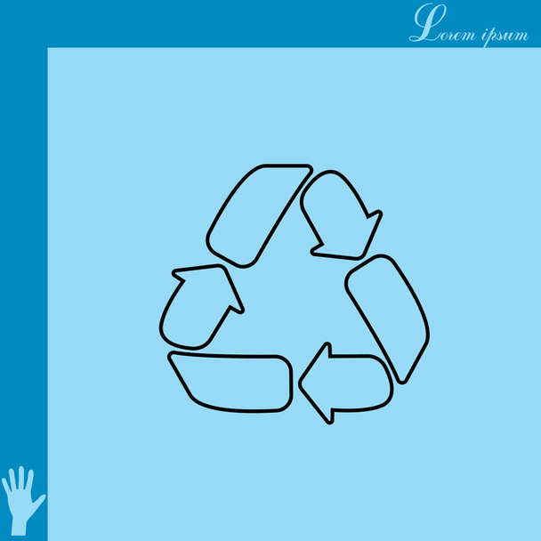 Recycle sign line icon - Vector, Image