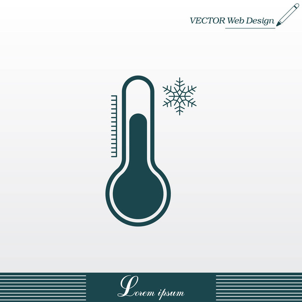 Thermometer flat icon  - Vector, Image