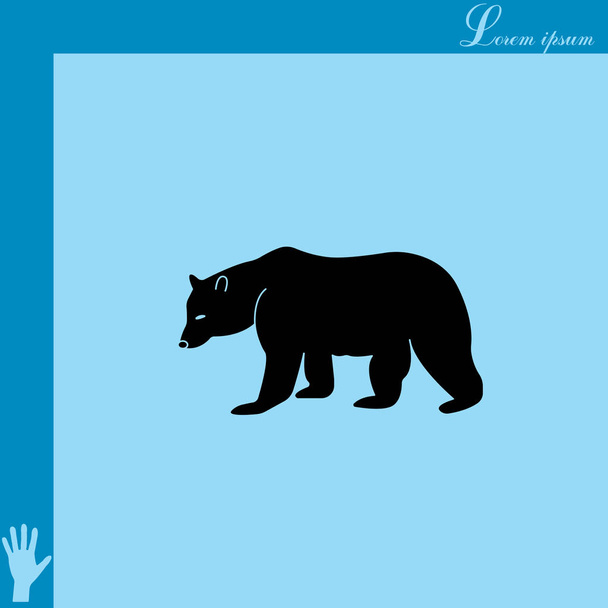 Επίπεδη εικονίδιο αρκούδα - Διάνυσμα, εικόνα