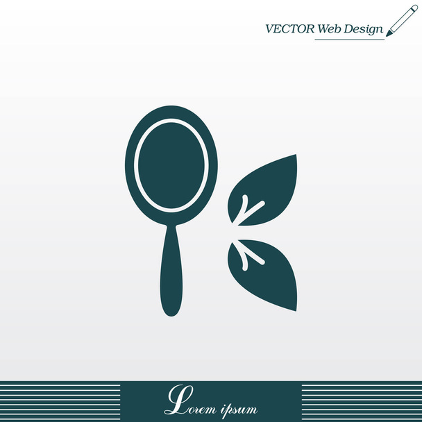 Icono de línea de espejo de mano
 - Vector, Imagen