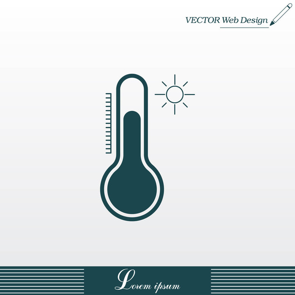hőmérő lapos ikon  - Vektor, kép