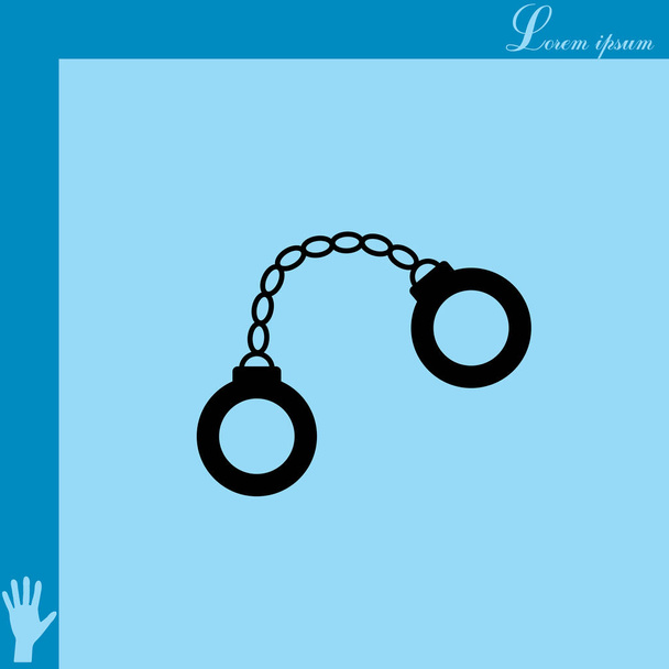 Handcuffs line icon - Vector, Image