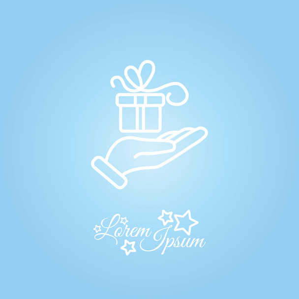 gift box in hand icon - Vector, Image