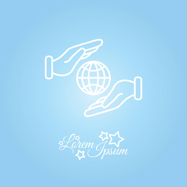 Globe in hands icon - Vector, Image