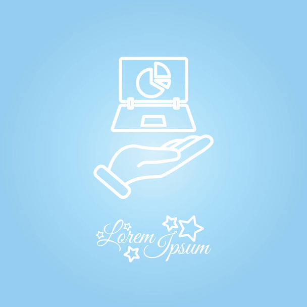 laptop w płaskie ikona dłoni  - Wektor, obraz