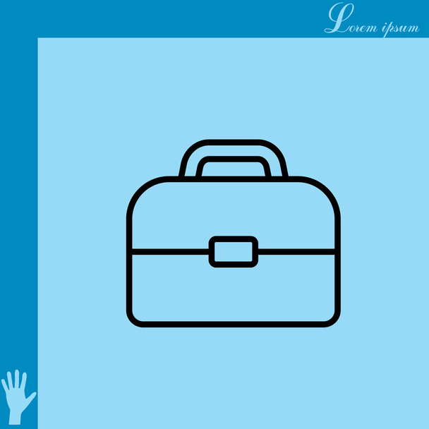 briefcase web line icon - Vector, Image
