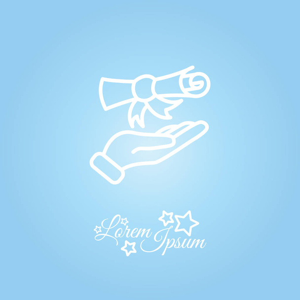 Diploma in hand icon - Vector, Image